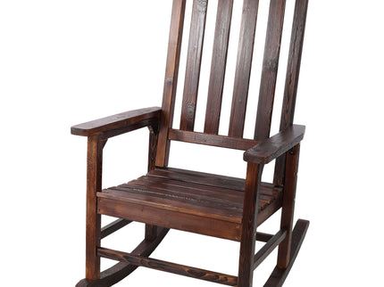Oversized Porch Rocker Chair With Wide Seat And Tall Backrest