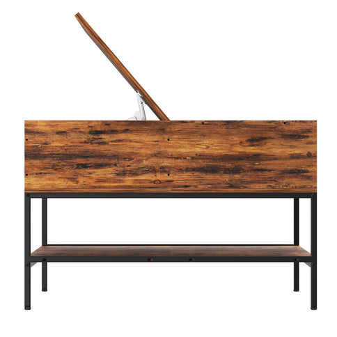 Flip-Top Coffee Table With Storage Lift-Top Design With Hidden Compartment - Black