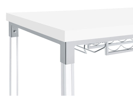 Tonneson - Bar Table With Trestle Base And Wine Storage - White