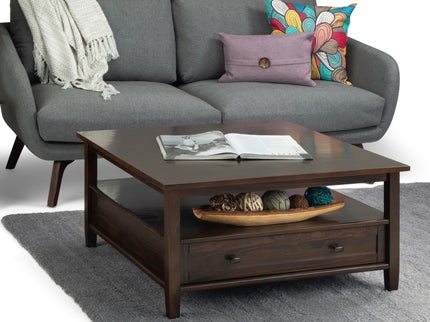 Warm Shaker - Square Coffee Table - Tobacco Brown