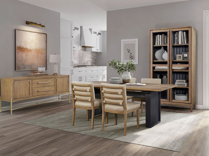 Double Pedestal Table Latte - Light Brown