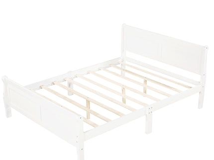 Platform Bed Frame Mattress Foundation Sleigh Bed With Headboard / Footboard / Wood Slat Suppor