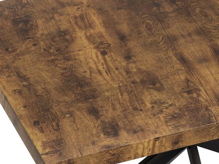 Retro Rectangular Stretch Dining Table With Embossed Center Plate