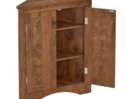 Triangle Bathroom Storage Cabinet With Adjustable Shelves, Freestanding Floor Cabinet For Home Kitchen