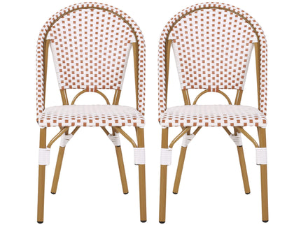 Outdoor Rattan And Aluminum French Bistro Chairs Set