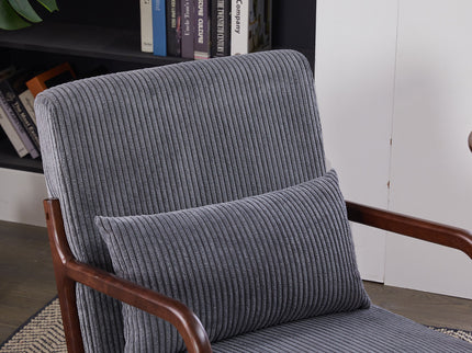 Accent Chair With Pillow And Wood Frame
