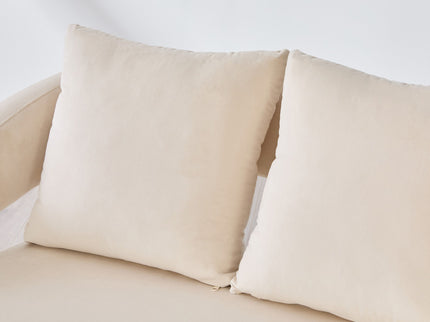 Open Back Loveseat Settee With 3 Pillows