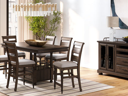 Upholstered Seat Ladderback Side Chair (Set of 2) - Coffee