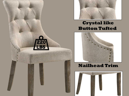 Gabrian - Two Tone Reclaimed Side Chair (Set of 2) - Beige / Gray