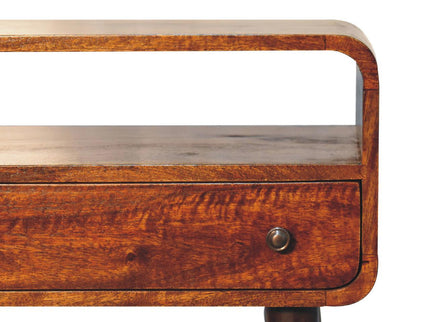 Curved Chestnut Console Table