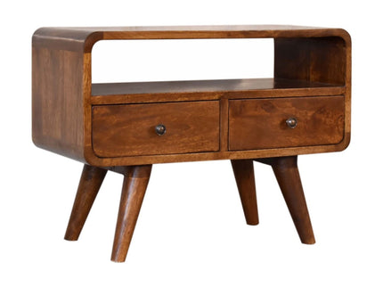 Solid Wood Curved Media Unit
