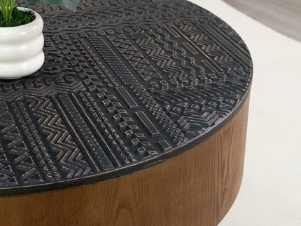 Round Coffee Table With Storage Function For Living Rooms
