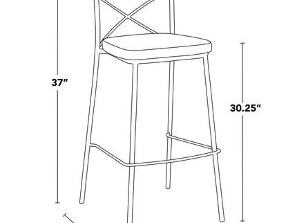 Modern Charlotte - Contemporary Fixed Height Barstool (Set of 2)