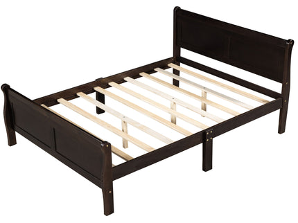 Platform Bed Frame Mattress Foundation Sleigh Bed With Headboard / Footboard / Wood Slat Suppor