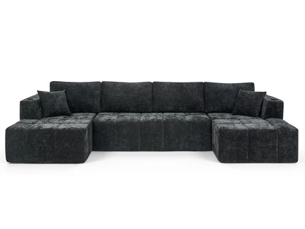 U - Shaped Sectional Sofa, Cup Holders & Side Pockets For Living Room