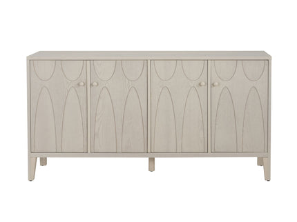 Wood Sideboard With Adjustable Shelves And Storage Cabinet - White Washed