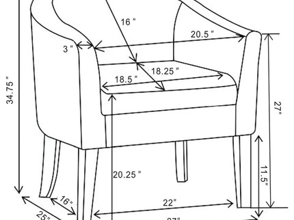 Barrel Back Accent Chair - Gray