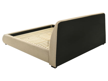Modern Upholstered Platform Bed With Tufted Headboard