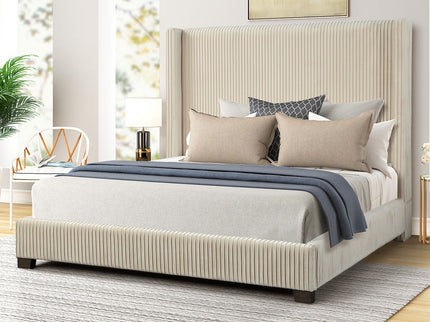 Upholstered Bed, Space-Saving Design