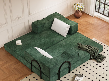 3 Seat Folding Floor Couch & King Size Bed Mattress