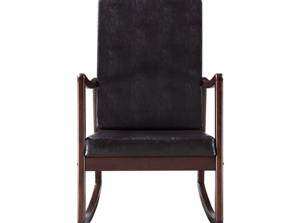 Raina - Synthenic Leather Rocking Chair - Espresso