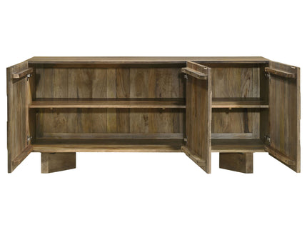 Roman - 3 Door Server With Chevron Design - Brown