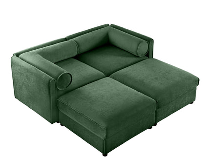Contemporary Elegant Sofa With Storage And Ottoman