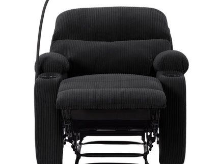 Adjustable Manual Recliner, Ergonomic Lounge Chair With Phone Holder And 2 Cup Holders