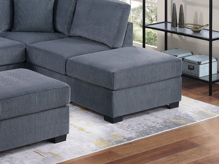 Sectional Sofa Set With Reversible Left / Right Chaise And Matching Cocktail Ottoman