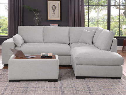 Joshua - 100" Sectional Sofa with Right Facing Chaise and Console Ottoman