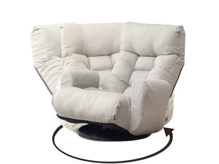 Modern With Metal Frame Swivel Game Lounge Chair With Adjustable Headrest And Waist Support, 360 Degree Rotatable Leisure Chair For Living Room - Gray