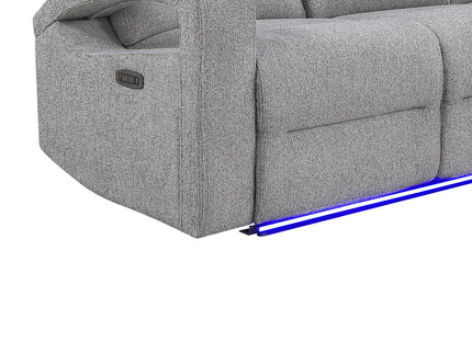 Isolde - Power Reclining Loveseat With LED Lighting - Gray