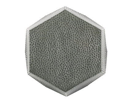 Modern Hammered Iron Geometric End Table