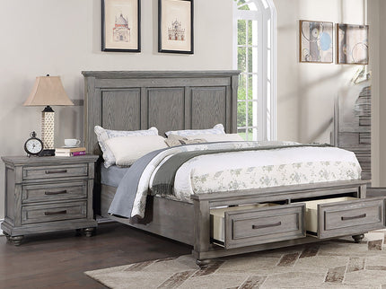 Bed With Drawers, Tall Panel Headboard