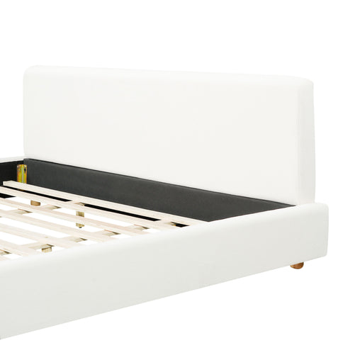 Upholstered Platform Bed Frame With Thick Headboard