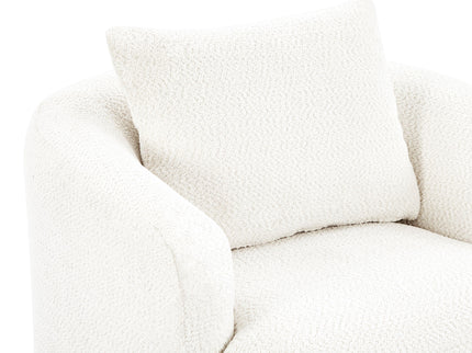 360° Swivel Barrel Sofa Chair With Throw Pillow, Upholstered Accent Chair