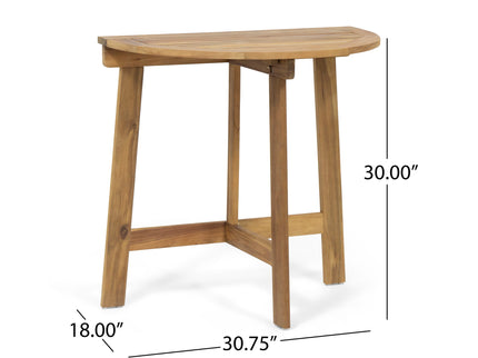 Outdoor Half Round Folding Acacia Wood Bistro Table