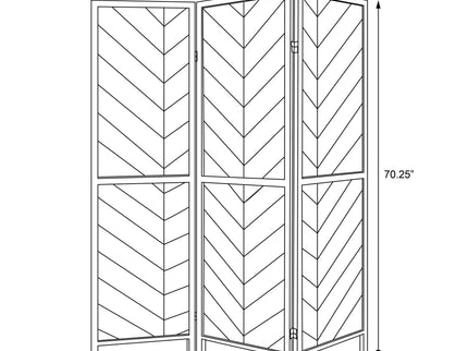 Herringbone - 3 Panel Screen - Brown
