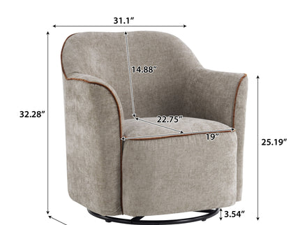 360° Swivel Accent Chair With Flared Arms