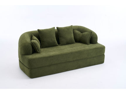 Foldable Sofa Bed, Boneless Couch Convertible Sleeper With 4 Pillows