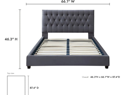 Donald - Mid-Century Modern Upholstered Platform Bed