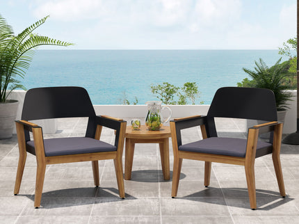 Soho - Transitional Style Outdoor Club Chair (Set of 2) With Cushions - Teak