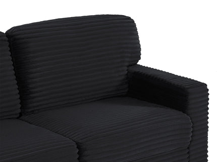 Upholstered U-Shaped Sectional Sofa With Movable Ottoman And Side Storage Pockets