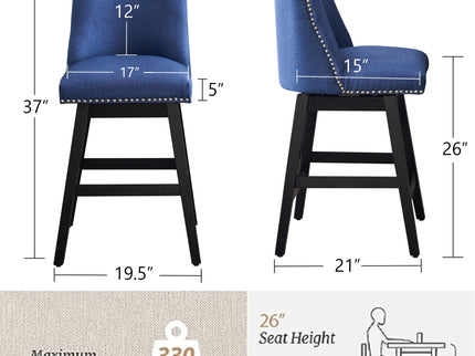 Upholstered Swivel Bar Stool