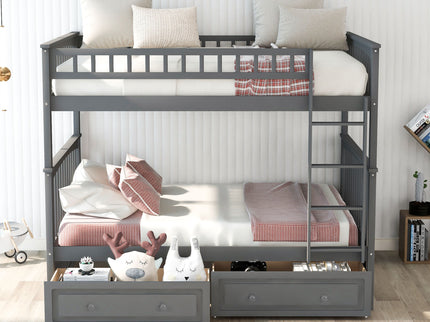Bunk Bed With Drawers, Convertible Design