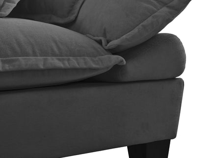 Modular Sectional Sofa With Movable Ottoman & Pillows