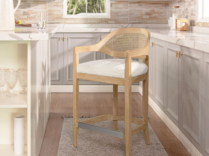 Americana - Mid-Century Modern Cane Back Counter Stool