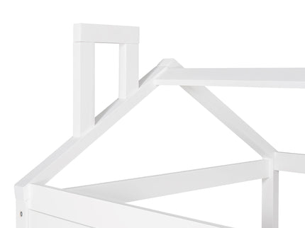 Twin Size Classic House Bed With Twin Size Trundle - White