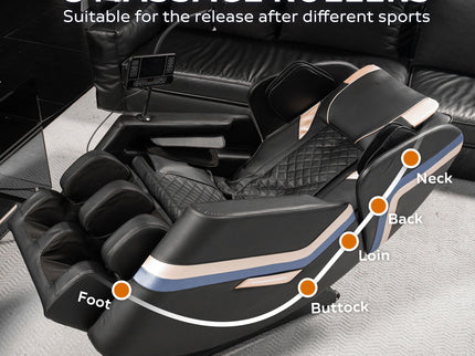 Massage Chair Recliner, Zero Gravity & Full Body Air Pressure - Black