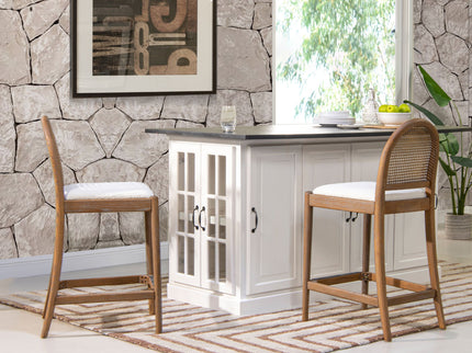 Panama - Curved Back Cane Counter Stool (Set of 2)